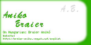 aniko braier business card