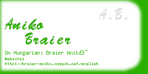 aniko braier business card